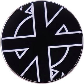 Classic Punk Anarchy Rock Band Crass Symbol Logo Cross Serpents 2 Heads 1.2" Enamel Pin Badge