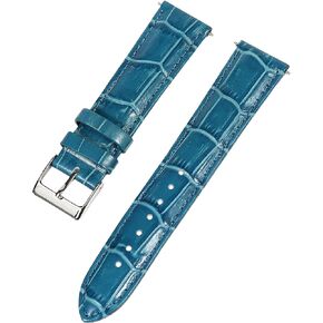 Timex 20mm Blue Croco Grain Leather Padded Stitched Leather Watch Band - Unisex - Fits Weekender
