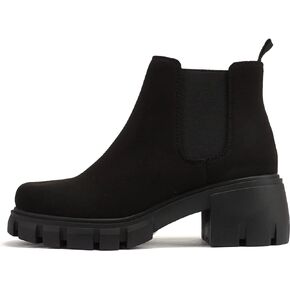 Topshoe Avenue Everly - Women's Top Lug Sole Mid-Heel Chelsea Fashion Ankle Booties