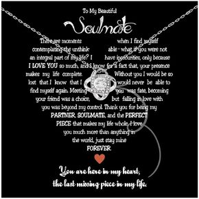 To My Soulmate Necklace For Women Future Wife Necklace For Gf I Love You Necklaces For Women Love Knot Necklace For Wife Necklace From Husband Soulmate Jewelry To My Future Wife Necklace Promise