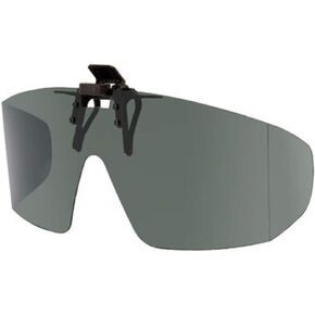 Polarized Grey Clip-on Flip-up Sunglasses - Wrap Frame Style - 65mm Wide X 55mm High (140mm Wide)