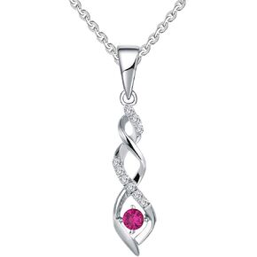 JO WISDOM 925 Sterling Silver Infinity Heart Pendant Necklaces with AAA Cubic Zirconia