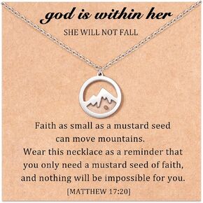 Real Mustard Seed Necklace, Christian Gifts for Women Faith Jewelry Gift, Inspirational Christian Religious Gifts for Women Teen Girls, Mustard Seed of Faith Move Mountains Necklaces in Kuwait