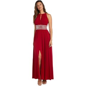R&M Richards Women's Beaded Waist Gown