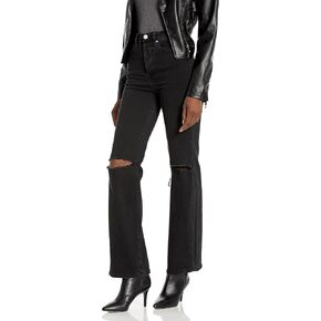 [BLANKNYC] Womens Luxury Clothing Wide Leg Five Pockets Longer Inseam Jeans with Rips at Knee, Comfortable & Stylish Pants in Saudi Arabia