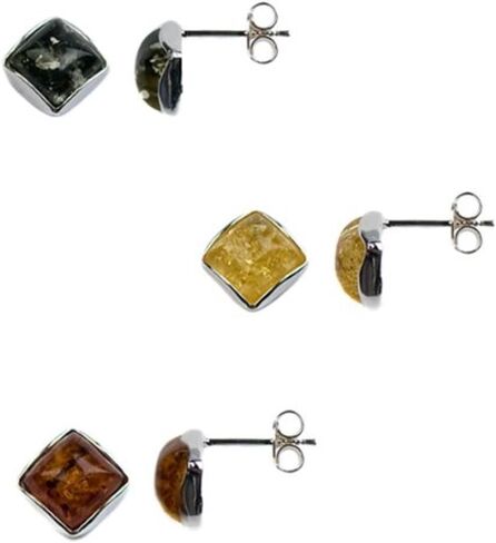 Ian and Valeri Co. Multicolor Amber Square Stud Earrings Set in Saudi Arabia