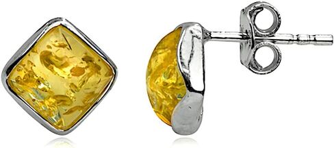 Ian and Valeri Co. Multicolor Amber Square Stud Earrings Set in Saudi Arabia