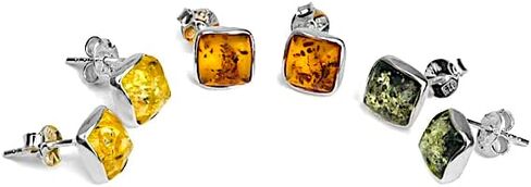 Ian and Valeri Co. Multicolor Amber Square Stud Earrings Set in Saudi Arabia