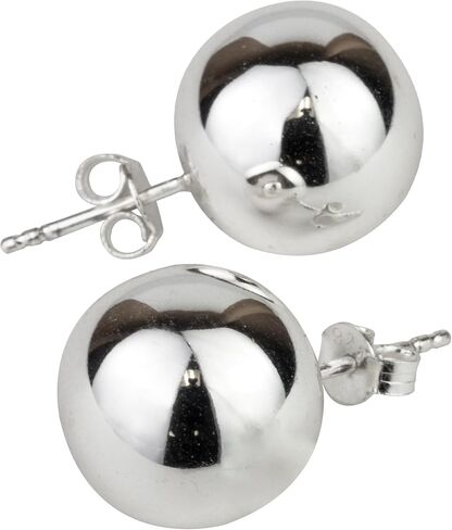LaTisoro Sterling Silver Ball Stud Earrings in 14mm 100% Hypoallergenic Earrings in Kuwait