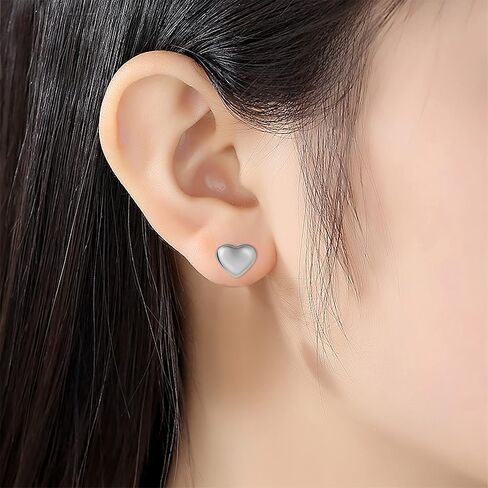 Edforce Stainless Steel Cute Puff Heart Stud Earrings in Saudi Arabia