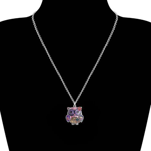 NEWEI Cute Enamel Owl Necklace Pendant for Women Girls Jewelry Gifts in Saudi Arabia