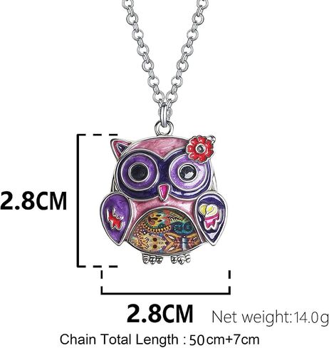 NEWEI Cute Enamel Owl Necklace Pendant for Women Girls Jewelry Gifts in Saudi Arabia