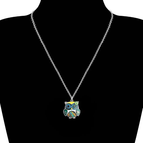 NEWEI Cute Enamel Owl Necklace Pendant for Women Girls Jewelry Gifts in Saudi Arabia