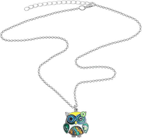 NEWEI Cute Enamel Owl Necklace Pendant for Women Girls Jewelry Gifts in Saudi Arabia