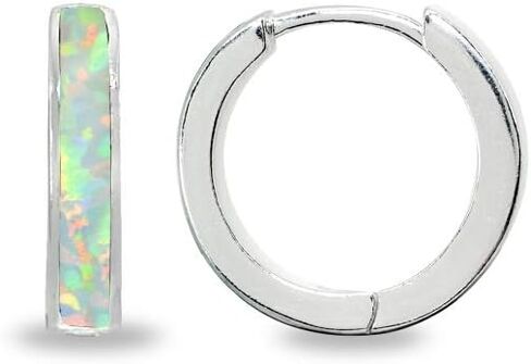 Sterling Silver Tiny Small 15mm Shell Round Huggie Hoop Earrings, Choose a Color in Saudi Arabia