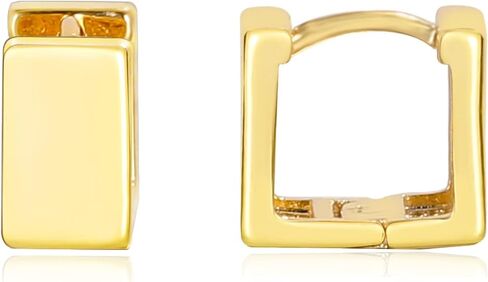 أقراط دائرية من الذهب عيار 14 قيراط للنساء من INNERDIVE، أقراط بمشبك ورق ذهبي عصري بمشبك على الأقراط النسائية in Kuwait