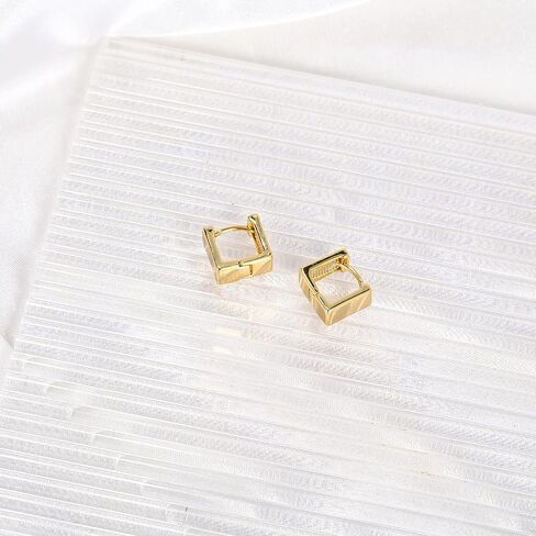 أقراط دائرية من الذهب عيار 14 قيراط للنساء من INNERDIVE، أقراط بمشبك ورق ذهبي عصري بمشبك على الأقراط النسائية in Kuwait