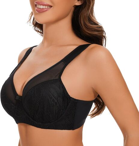 حمالة صدر نسائية مبطنة من الدانتيل مع سلك داخلي مقاس كبير وتغطية كاملة حمالة صدر للرفع in Kuwait