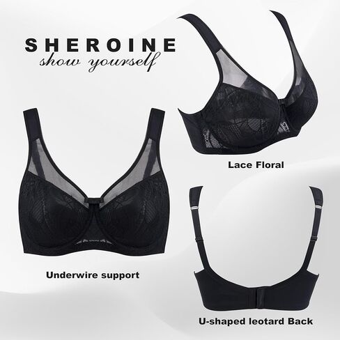 حمالة صدر نسائية مبطنة من الدانتيل مع سلك داخلي مقاس كبير وتغطية كاملة حمالة صدر للرفع in Kuwait