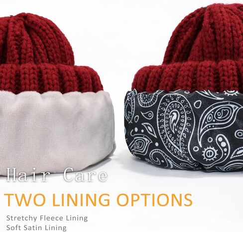 قبعة KDWAVE النسائية القابلة للتمدد مع قبعات شتوية عصرية كبيرة قابلة للإزالة ومبطنة ببطانة سميكة وجذابة للنساء in Kuwait