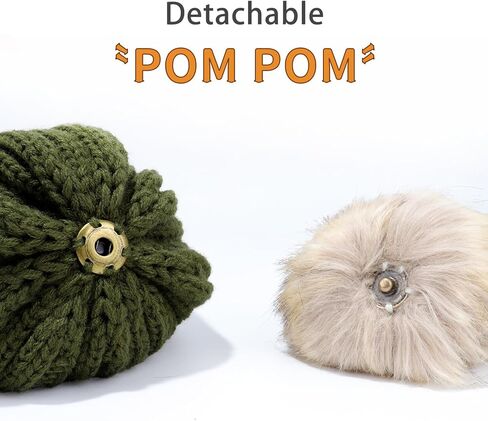 قبعة KDWAVE النسائية القابلة للتمدد مع قبعات شتوية عصرية كبيرة قابلة للإزالة ومبطنة ببطانة سميكة وجذابة للنساء in Kuwait