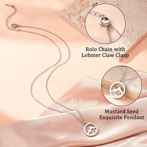 Real Mustard Seed Necklace, Christian Gifts for Women Faith Jewelry Gift, Inspirational Christian Religious Gifts for Women Teen Girls, Mustard Seed of Faith Move Mountains Necklaces in Kuwait