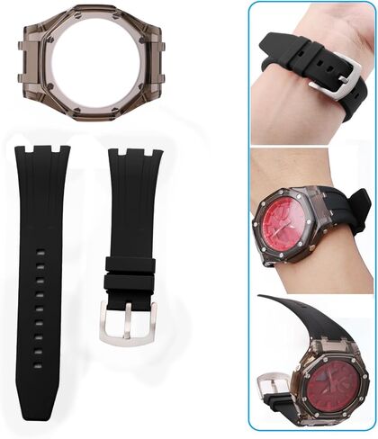 GA2100 GA2110 Mod Kits إطار الساعة وحزام مطاطي من الفلور يصلح لسوار Casio G-shock GA-2100 GA-2110 للنساء والرجال in Kuwait