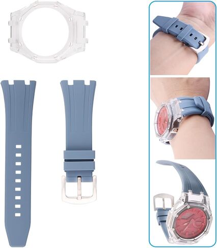 GA2100 GA2110 Mod Kits إطار الساعة وحزام مطاطي من الفلور يصلح لسوار Casio G-shock GA-2100 GA-2110 للنساء والرجال in Kuwait