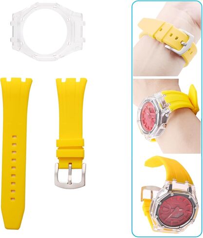 GA2100 GA2110 Mod Kits إطار الساعة وحزام مطاطي من الفلور يصلح لسوار Casio G-shock GA-2100 GA-2110 للنساء والرجال in Kuwait