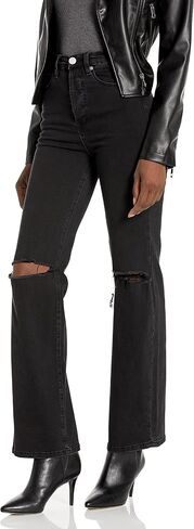 [BLANKNYC] Womens Luxury Clothing Wide Leg Five Pockets Longer Inseam Jeans with Rips at Knee, Comfortable & Stylish Pants in Saudi Arabia