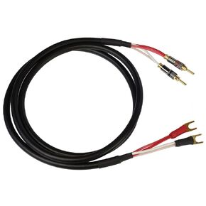 Blue Jeans Cable Canare 4S11 Speaker Cable, with Ultrasonically-Welded Conventional (Non-Bi-Wire) Terminations, (One Cable - for one Speaker); Assembled in The USA (8 Foot, Bananas to Bananas, Black)