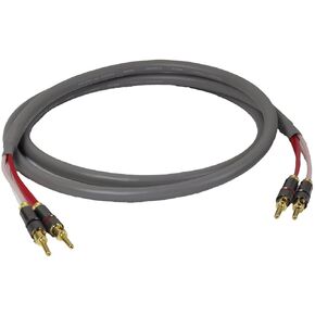 Blue Jeans Cable Canare 4S11 Speaker Cable, with Ultrasonically-Welded Conventional (Non-Bi-Wire) Terminations, (One Cable - for one Speaker); Assembled in The USA (8 Foot, Bananas to Bananas, Black)