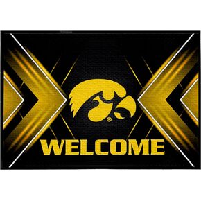 Doormats: Iowa Hawkeyes Doormat 24x36 Inches, Welcome Floor mat Go Hawks, Offically Licensed University of Iowa Doormat