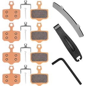 4 Pairs Sintered Metal Ebike Disc Brake Pads with Tools, Compatible for Sram Brake Pads Avid Elixir E1 E3 E5 E7 E9 ER CR XO XX DB1 DB3 DB5, MTB Brake Pads Compatible for Nutt Hydraulic Disc Brakes