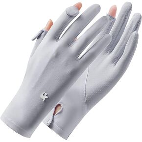 Unisex UV Protection Sunblock Gloves - Women Man Full Finger Sunscreen Gloves Touchscreen Gloves for Driving Hiking Riding