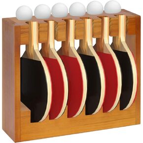 Ping Pong Holder Wall Mounted Ping Pong Paddle Holder Table Tennis Rack Can Storage 6 Balls and 6 Paddles Ping Pong Ball Holder for Bar Room Game Room Office Garage Bedroom