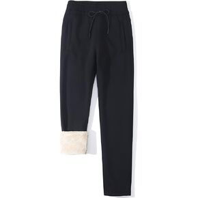 Gihuo Women's Winter Fleece Pants Sherpa Lined Sweatpants Active Running Jogger Pants