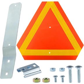 Slow Moving Vehicle Triangle Sign Mounting Kit, Slow Moving Vehicle SMV Sign Mounting Kit, Includes 1 Tractor Bracket, 1 Sign Bracket, 4 Nuts and 4 Bolts