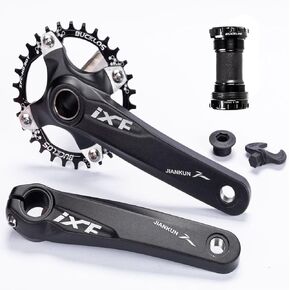 BUCKLOS IXF 30T 104 BCD Mountain Bike Crankset - MTB Hollowtech 170mm Single Speed Bicycle Cranksets with Bottom Bracket - Aluminum Alloy Crank with Narrow Wide Tooth Chainring