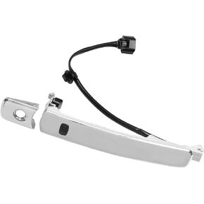 Exterior Chrome Door Handle Front Left Driver Side with Keyhole | Smart Entry Keyless | for 2010-2013 Nissan Rogue | Replaces# 80640-CZ31B, 80645-CA000