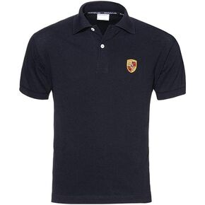 Genuine Porsche Crest Polo Shirt - Black - U.S. Size Medium