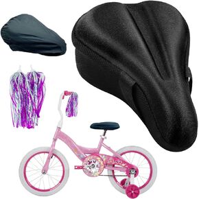 Kids Gel Bike Seat Cushion Cover, Breathable Memory Foam Child Bike Seat Cover, Seat Cushion for Children's Bicycle, with Water and Dust Resistant Cover, 9"x6"