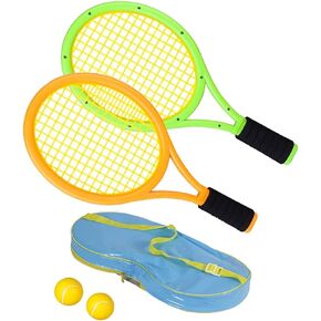 Tennis Racket Set for Children,1Pair Plastic Racquet with Bag and 2 Tennis Ball for Children Tennis Racquets Gift Set Outdoor Indoor Sports Tennis Game for Toddler Children Over 2 Year