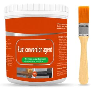 مجدد الصدأ 300 جرام، محول الصدأ للمعادن، محول إزالة الصدأ، طلاء معدني، عامل تحويل الصدأ، مزيل الصدأ المعدني المائي، طلاء مضاد للصدأ متعدد الأغراض (أبيض + فرشاة) in Kuwait