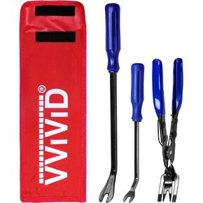 VViViD 3 Piece Clip Plier Set - Removal Tool Bundle for Automotive Door Panels, Dashboard Repairs and Fasteners