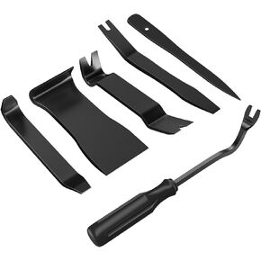 GOOACC 6PCS Auto Trim Removal Tool Kit No-Scratch Tool Kit for Car Audio Dash Window Molding Fastener Remover Tool Kit-Black