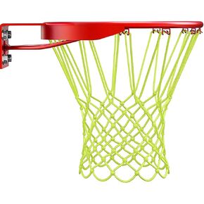 VANVENE استبدال شبكة كرة السلة المضيئة، شبكة هدف كرة السلة شديدة التحمل ومضادة للسوط تتوهج في الظلام، 12 حلقة تناسب الحجم القياسي لحواف دائرية داخلية أو خارجية، نايلون وأخضر in Kuwait