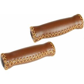 Vinyl Leather Grips - Brown, for 7/8" Handle Bars of Beach Cruiser Bikes