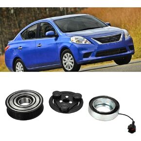 Qiilu A/C Compressor Clutch AC A/C Compressor Clutch Assembly Pulley Coil for Nissan Versa Cube 2007‑2011 638779