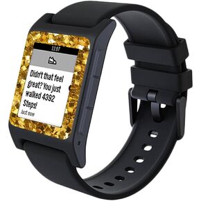 غلاف MightySkins متوافق مع ساعة Pebble 2 SE الذكية - رقائق ذهبية | غطاء ملتف واقٍ ومتين وفريد ​​من نوعه من الفينيل | سهل التطبيق والإزالة وتغيير الأنماط | صنع في الولايات المتحدة الأمريكية